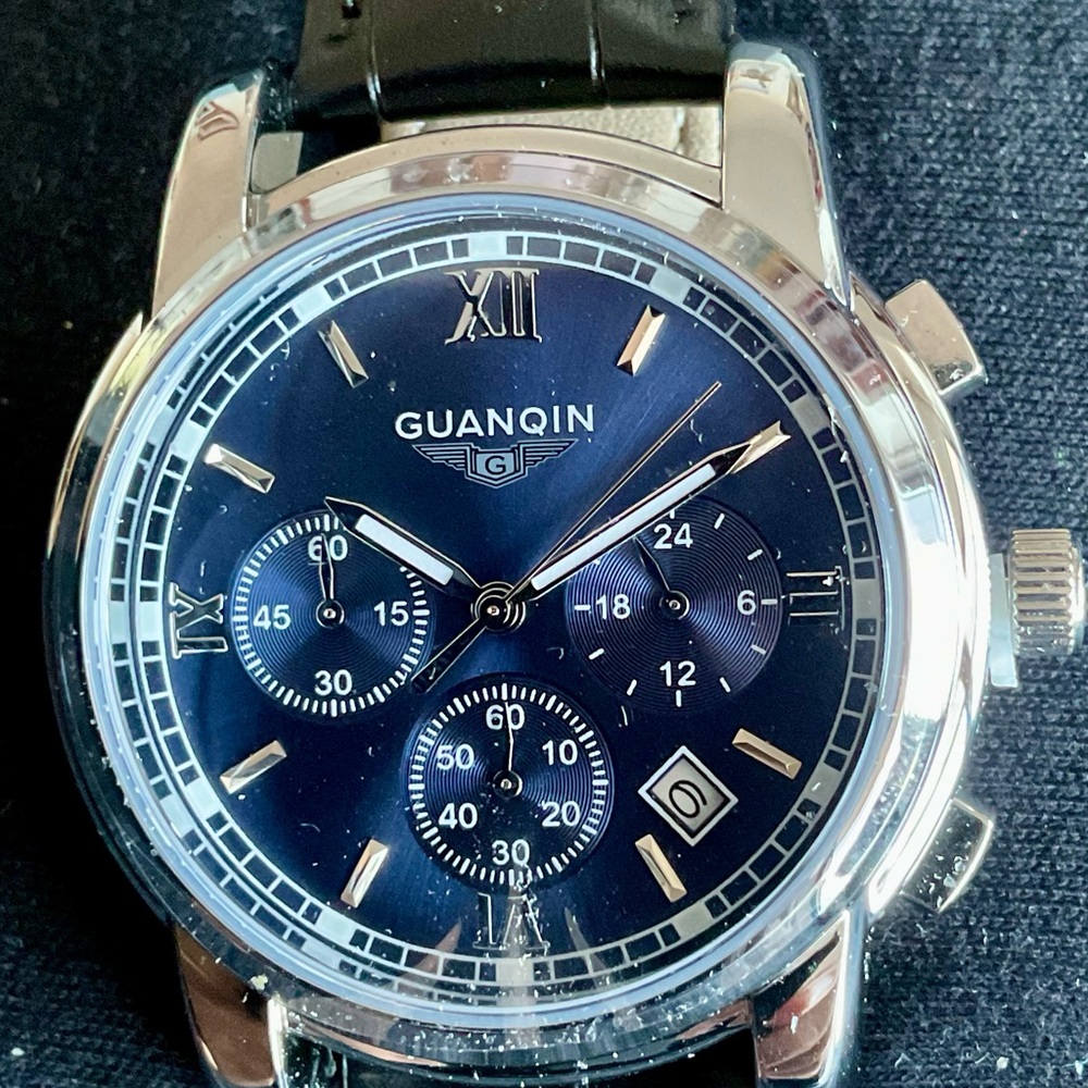 NIB 40mm Guanqin Chronograph w Date/24Hour Register